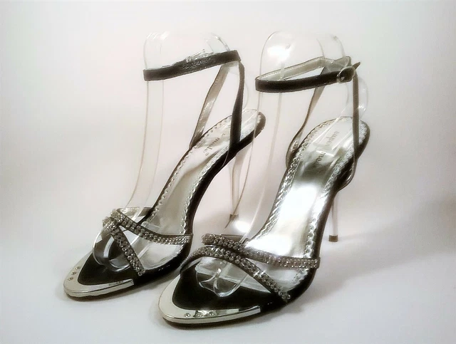 Sandals Party Diamante Sparkly Heels UK 6 EU 39 Strappy Super Mode UNWORN