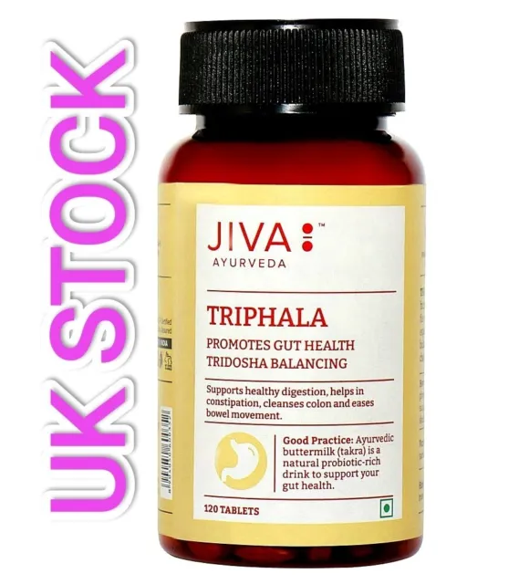 JIVA Triphala 120 Tablets Amla Vibhitaki Haritaki Ayurvedic Herbal Powder