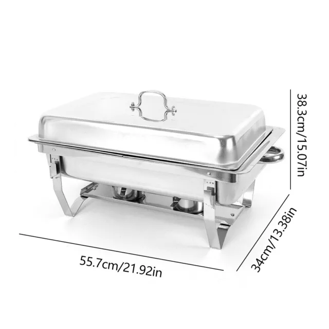 9 Liter Buffet Chauffe Plat Acier Inox Chafing Dish nourriture Plateau chauffant 3