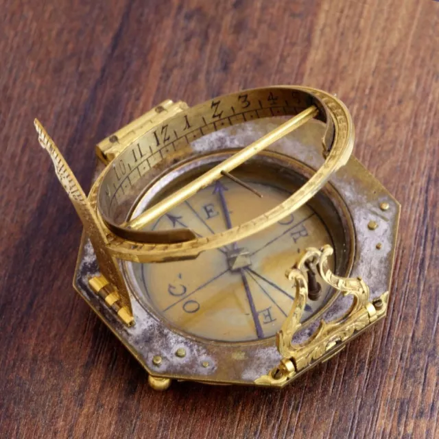 Antik Sonnenuhr Kompass Level Marin Willebrand Taschenuhr (Sehen Video)