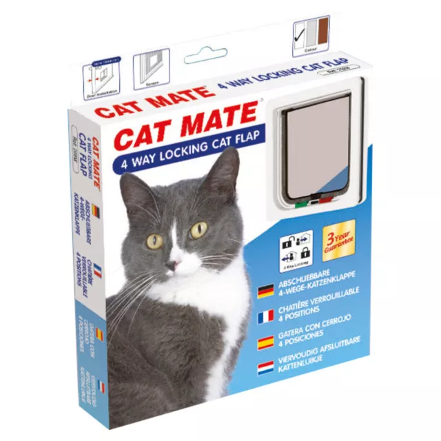 Cat Mate 4-Wege Katzentür magnetisch 309 W weiß, UVP 23,99 EUR, NEU