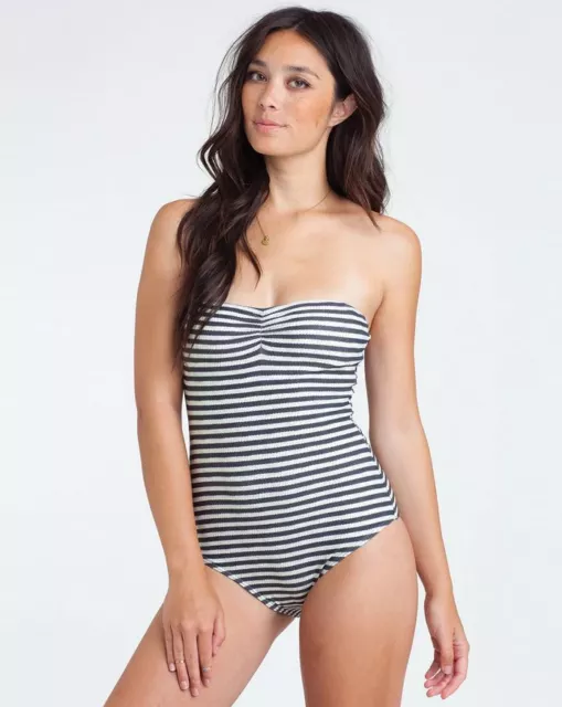 NWT WOMENS BILLABONG MONTERRICO STRIPE ONE PIECE $80 M Black White