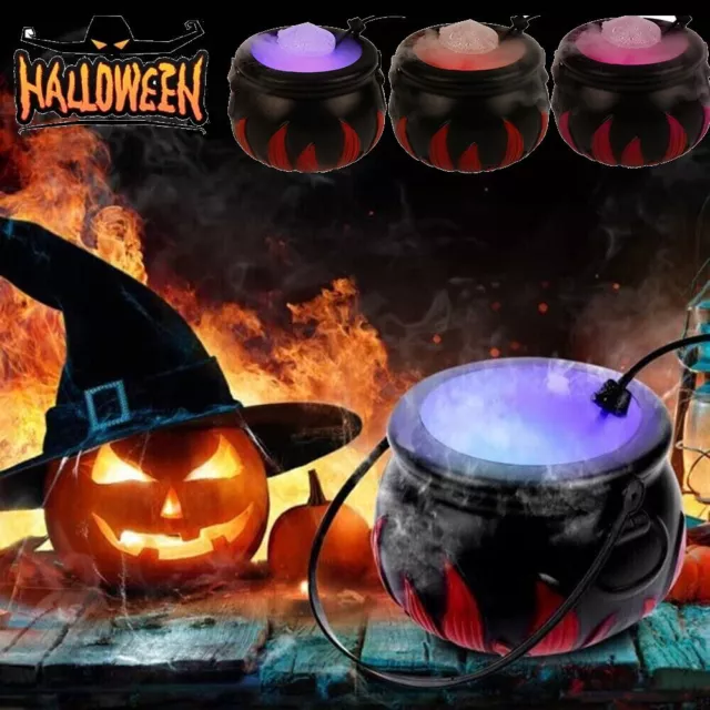 Halloween Witch Pot Smoke Machine Fogger Misting Cauldron Maker Mist Party Prop