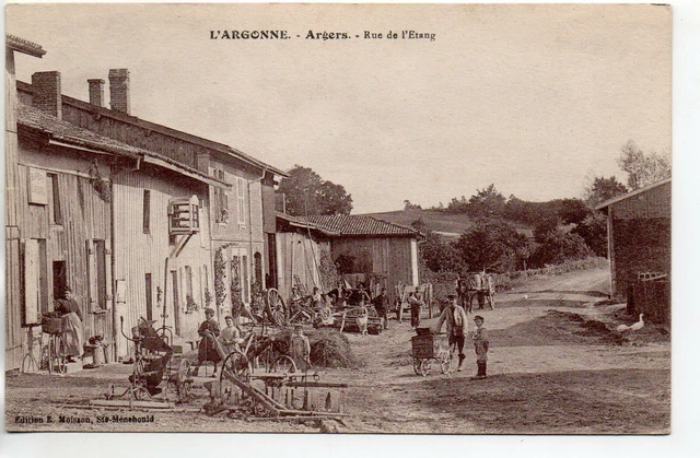 ARGERS L' Argonne - Marne - CPA 51 - Rue de l' Etang - belle animation