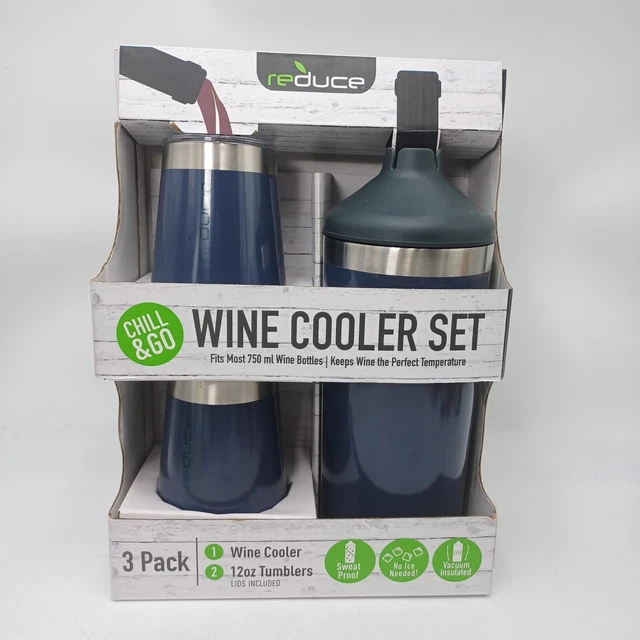 REDUCE WINE COOLER Set 3 Pack Fits Most 750 ML Bottles Mint Color
