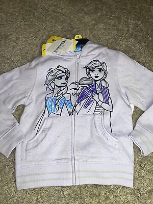 NWT Girl's Size 5 Disney Frozen 2 Piece Full Zip Hoodie and Tee Shirt Set