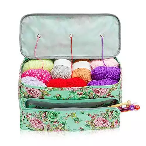 Knitting Wool Yarn Storage Bag Crochet Sewing Needle Bucket Weave Case  Organizer