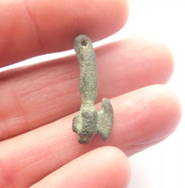 💥 WEARABLE VIKING ERA bronze ODIN'S AXE amulet / pendant - ancient Viking relic