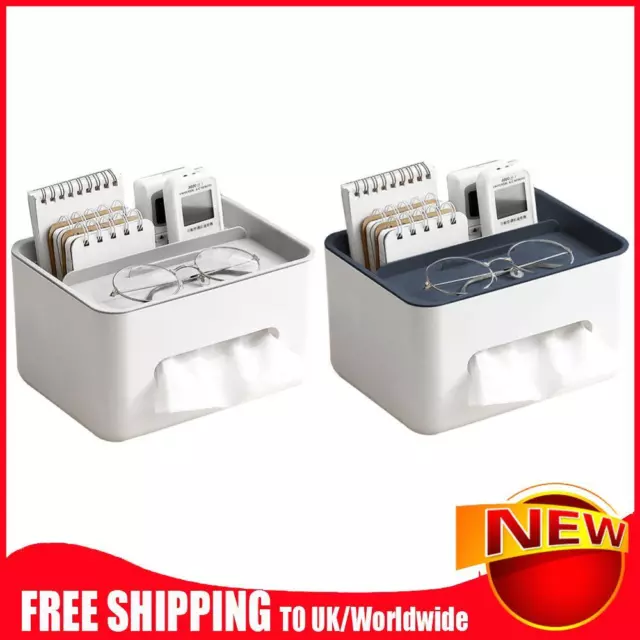 Multifunctional Tissue Box Napkin Holder Remote Control Storage Desk Organizer