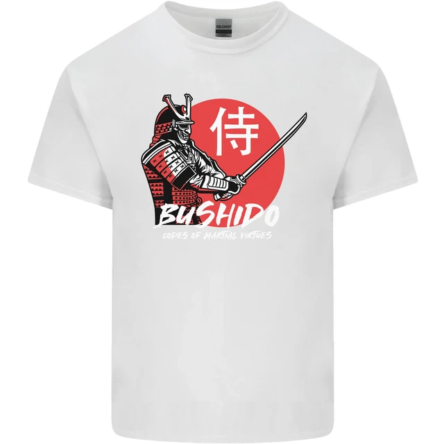 T-shirt top Bushido Samurai Warrior Sword Ronin MMA da uomo cotone 2