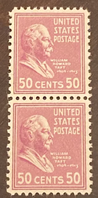 US POSTAGE STAMP Scott #831 50c TAFT PRESIDENTIAL PAIR MNH PREXI’s