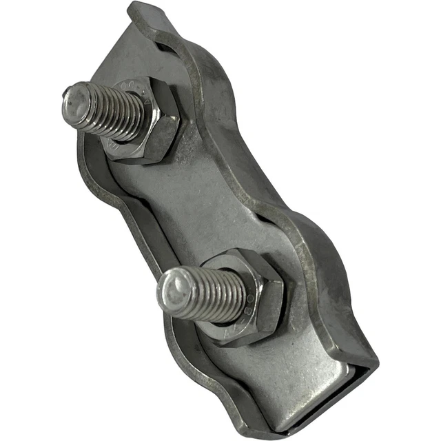 Serre-câble Acier Inoxydable 304 - Double Clip M10 (lot 2 Pièces), Pour Câbles Métalliques 8 Mm - 4