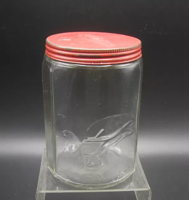 Purity Oats Hoosier Jar Glass Canister - 1910s Advertising Premium Oatmeal