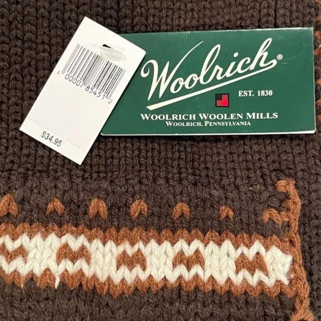 NWT Woolrich Brown Scarf with Pockets 100% Acrylic NEW 3