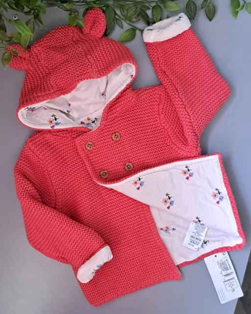 Baby Girl 9-12 Months BNWT M&s Chunky Knit Jacket