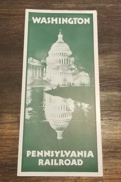 1938 Washington DC Promotional Tourism Travel Brochure PENNSYLVANIA RR RAILROAD