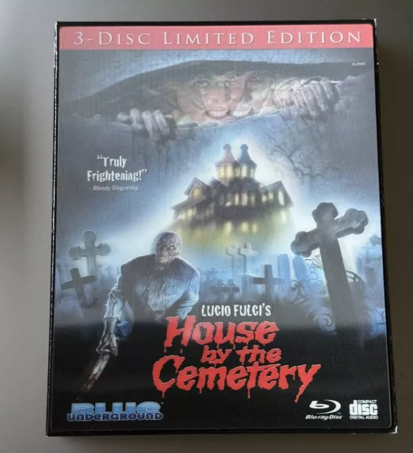 House By The Cemetery Blu Ray 3-Disc Limited Lenticular Cover Blue Underground