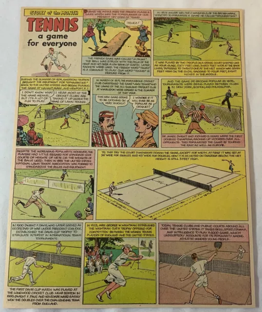 1956 Cartoon Seite ~ Tennis - A Game Für Everybody