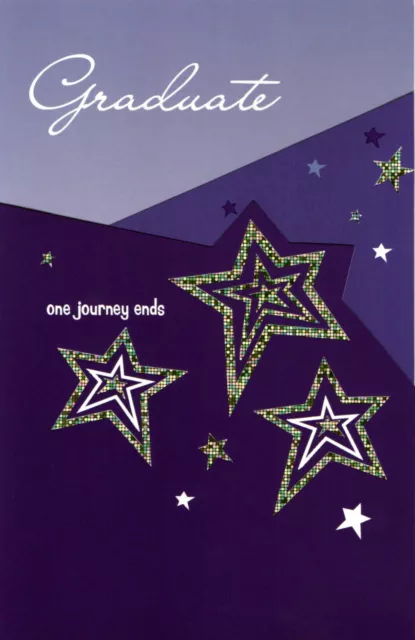 Nice GRADUATION Fold-Out Card, Congratulations Stars — Bella Greetings +Envelope