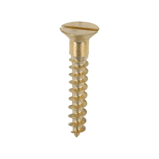 Solid Brass Screw Slotted Countersunk Head Wood Screws 2mm - 5mm #2, #4, #6, #8