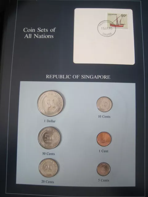 Singapore Coin Set KMS Coin Sets of All Nations Franklin Mint