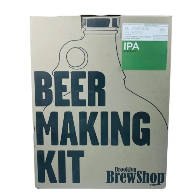 Kit de elaboración de cerveza Brooklyn Brew Shop estilo IPA 413 + tapa y gorras con lúpulo en cascada