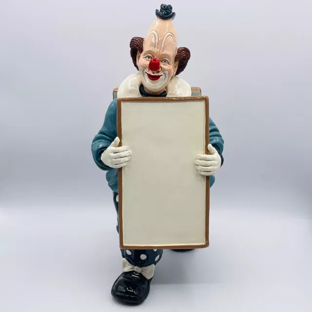 VTG CLOWN Chalkware Statue Sandwich SIGN Kitchen Counter Circus Party 13” Heavy