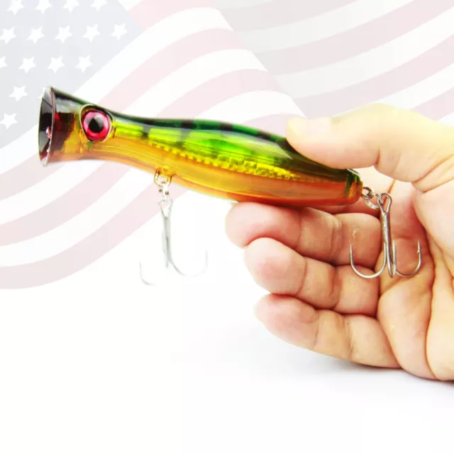 Fishing Popper Lure  Large Topwater Popper Saltwater Ocean Bass Bait