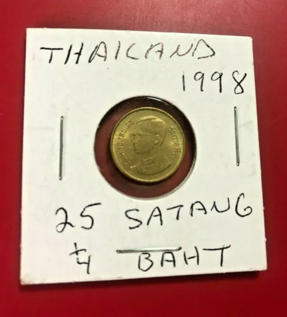 1998 Thailand Coin 25 Satang - NICE WORLD COIN !!!
