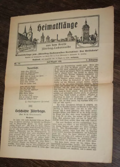 Heimatklänge aus dem Kreise Jüterbog-Luckenwalde  - Beilage  zum Volksboten 1928