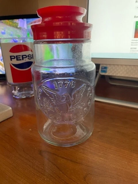 VINTAGE MAXWELL HOUSE COFFEE GLASS JAR BICENTENNIAL 1776 ELECTION 1976 Eagles