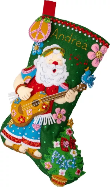 Bucilla Felt Stocking Applique Kit 18 Long Gingerbread Santa
