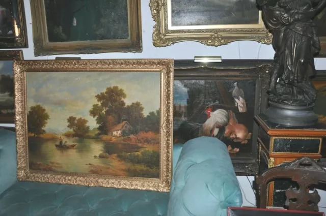 Monumental Antique Allegorical Masterpiece  O/C listed American Artist