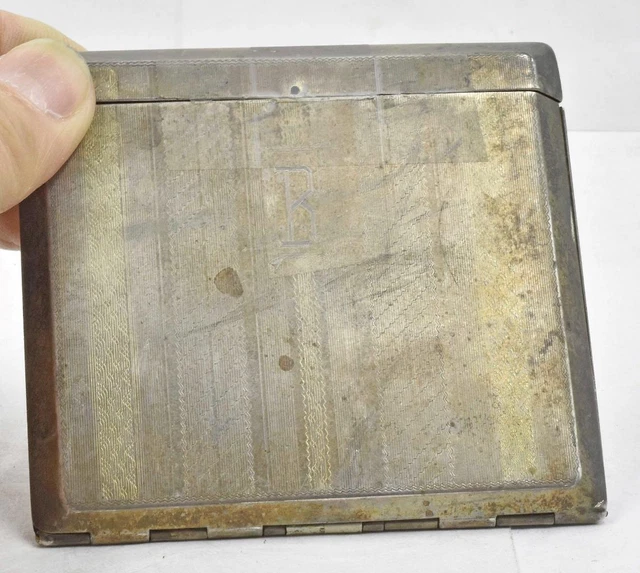RARE Sterling Silver Zip-OKASE Original Fold Spring Cigarette Case Needs work