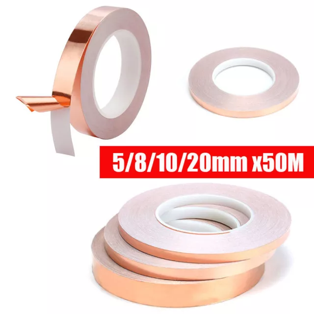 EMI Shield Adhesive Conductive Copper Slug Roll Tape Repellent Guitar Pickup 50M