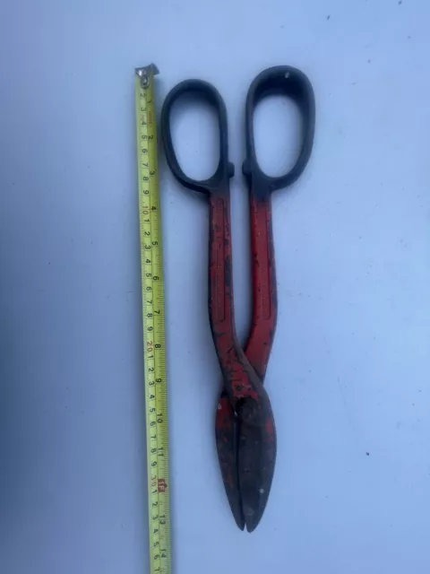 Vintage 13" HENRY & ALLEN INC Solid Steel Tin Snips Metal Shears USA