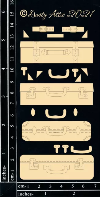Dusty Attic Chipboard 3x6 - Suitcases Small, DA2958