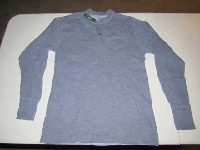 L.L. Bean Men's Indigo Heather Blue Long Sleeve Henley Shirt Size M NWT