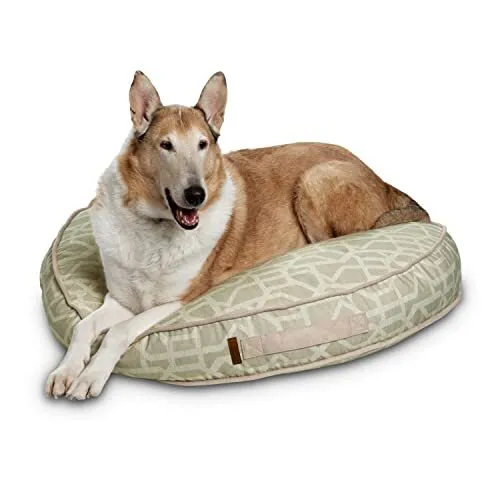 Plush Round Lounger Dog Bed, Recycled Fabric, Eco Friendly, Small, Removable ...