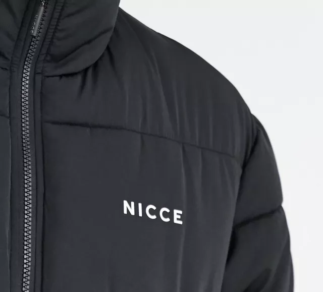 Nicce Mens Black Puffer Jacket Size Small (REFR2) 3