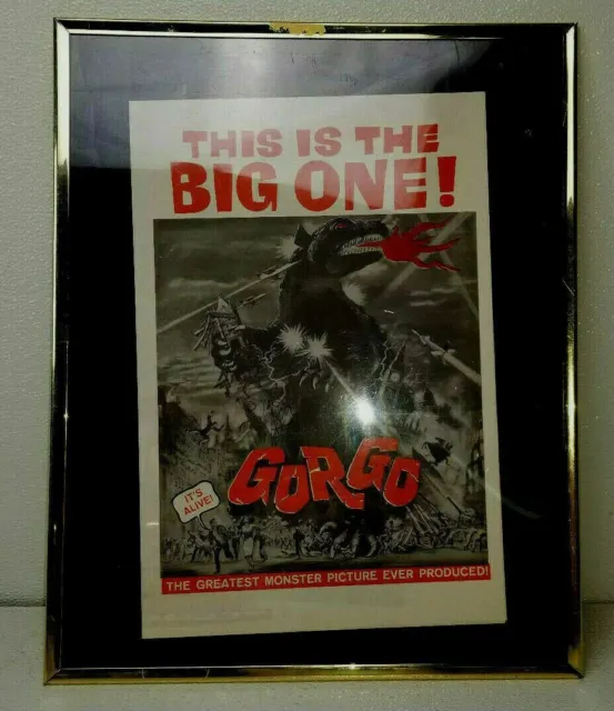 1961 Gorgo This is the Big One Monster Motion Picture Framed Movie Poster Ad MGM