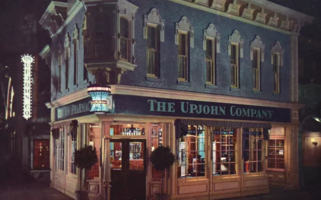 Vintage Postcard Upjohn Companies Old-Fashioned Drugstore Pharmacy Disneyland
