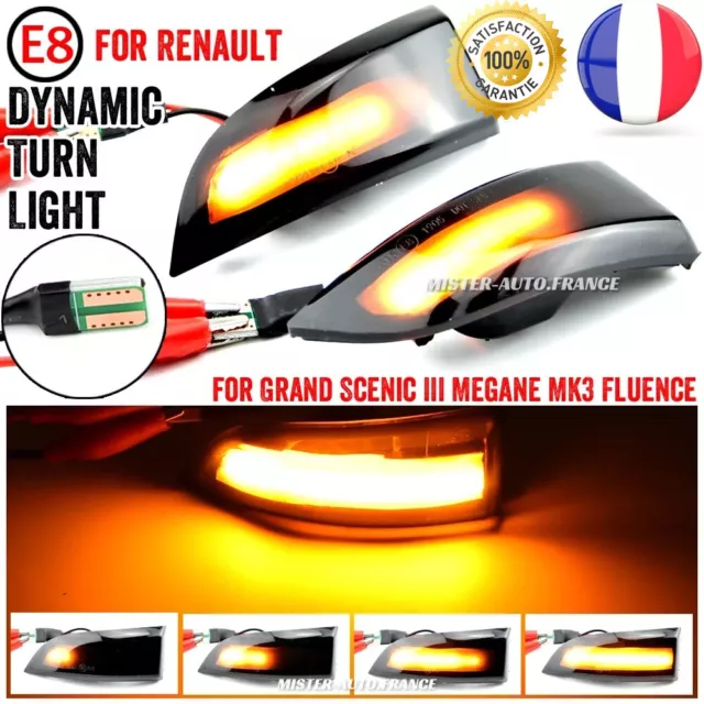 Clignotant Dynamique LED✅ Rétroviseur ★Renault Megane MK3 Fluence Laguna Scenic