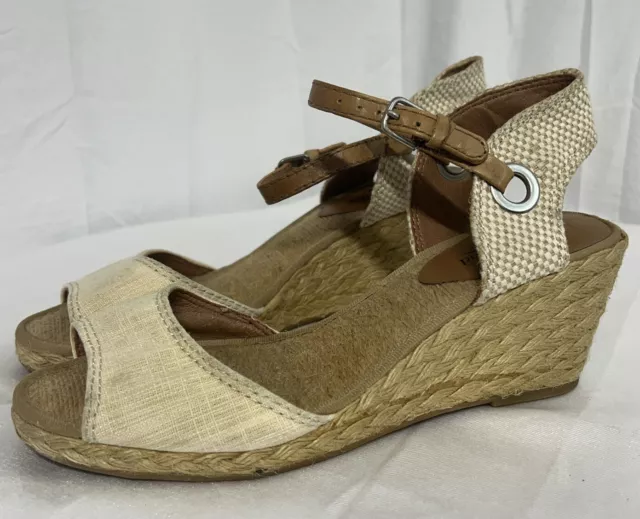 LUCKY BRAND Macrame Wedge High Heels Slingbacks Sandals Womens Size 7M