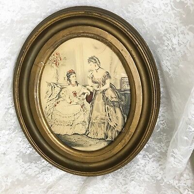 Very Old Victorian Print in Original Frame - New Backer Board and Mounting Nails
