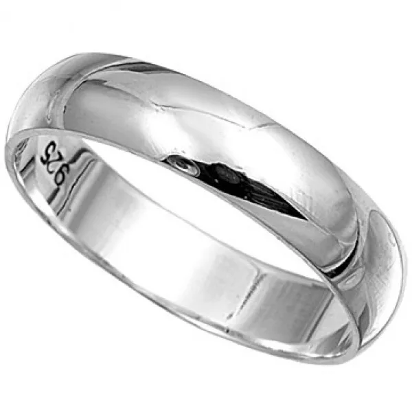 925 Solid Sterling silver Plain Band Rings 4MM Wide Sizes G-Z Wedding Thumb