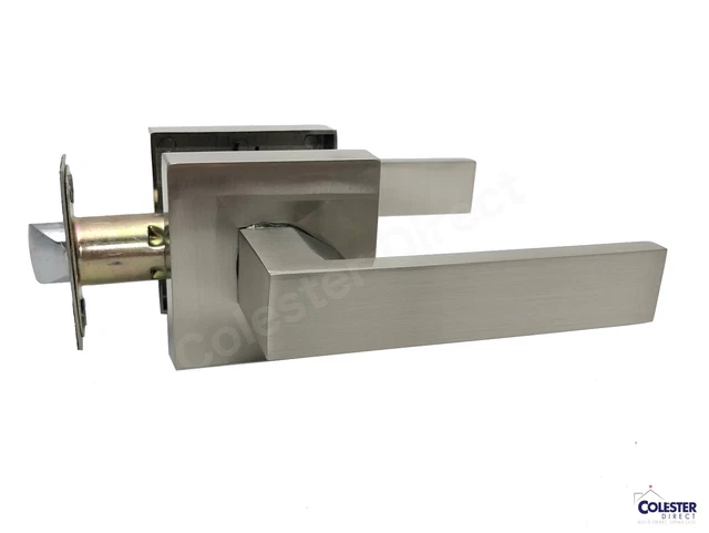 Passage Brushed Satin Nickel Door Lever Handle Hallway Bedroom Closet Heavy Duty