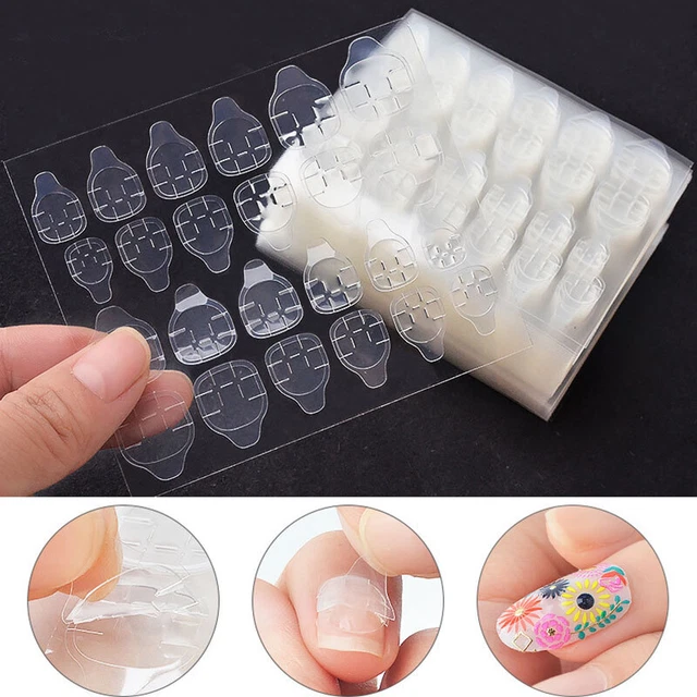 10 Pezzi Doppio Lato Unghie Colla Nastro Adesivo Premere Su Pillole per Manicu ☽