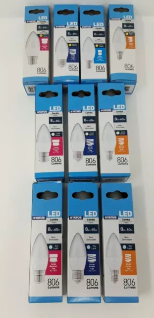 Status LED Candle Bulb B22 E27 E14 B15 Warm / Cool / Day White Light Bulbs
