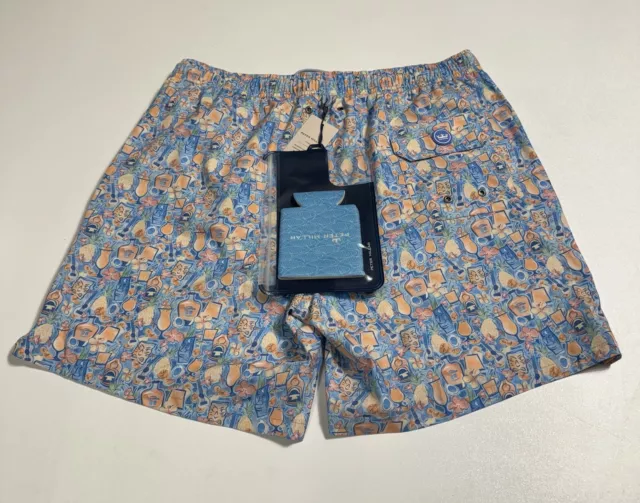 Mens Large Peter Millar Tropical Drinks Swim Trunks Shorts NWT Stretch Lined